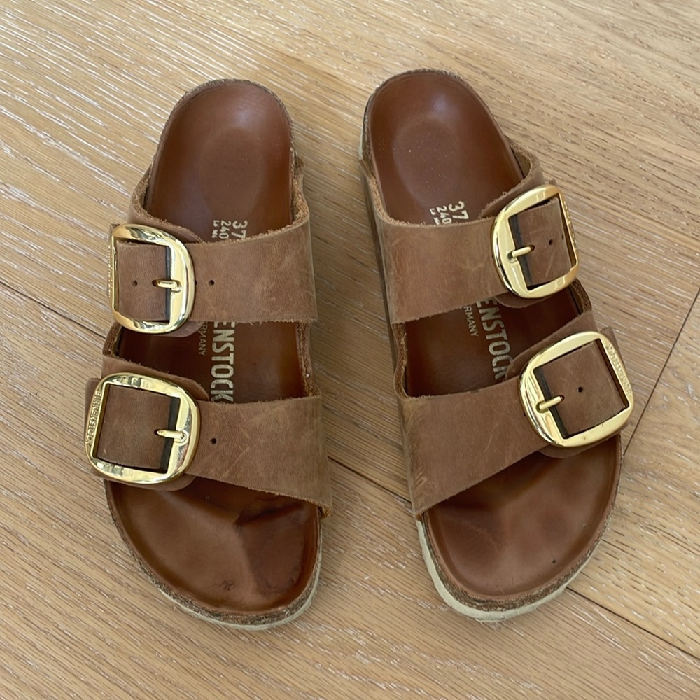 Birkenstock Arizona Big Buckle Slide Sandal - Women's-cognac